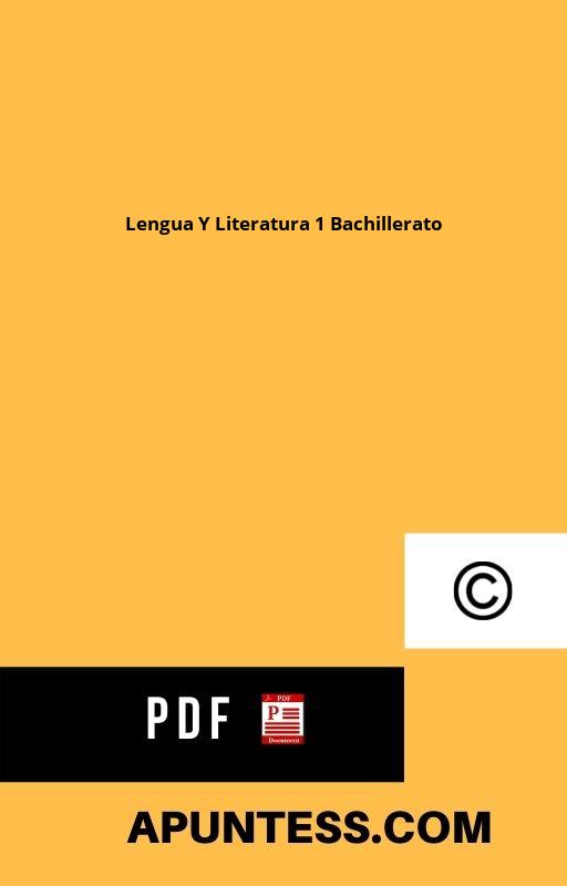 Apuntes De Lengua Y Literatura 1 Bachillerato